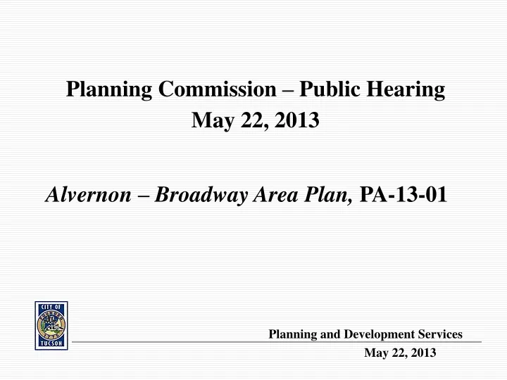 planning commission public hearing may 22 2013