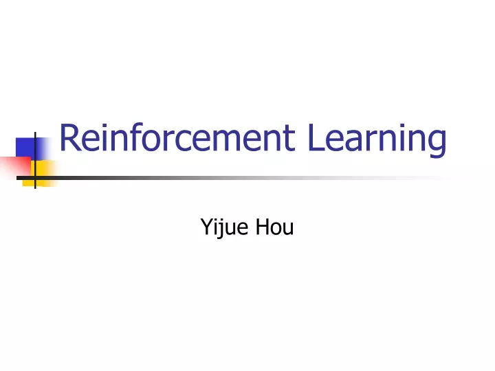 reinforcement learning