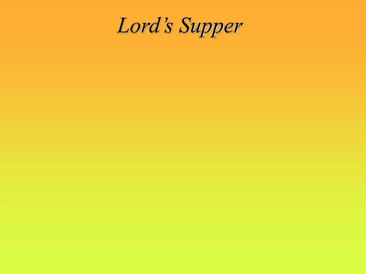 lord s supper