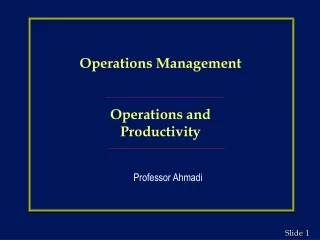 operations management operations and productivity