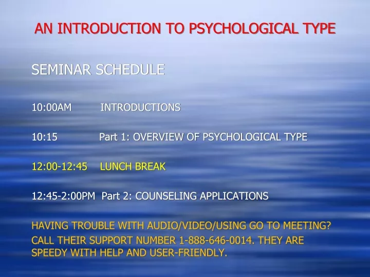 an introduction to psychological type