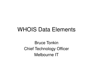 WHOIS Data Elements