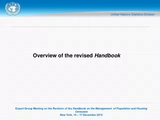 Overview of the revised  Handbook