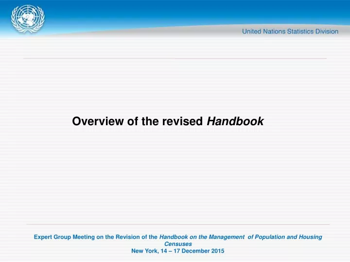 overview of the revised handbook