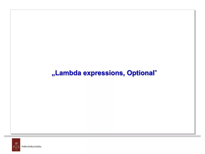 lambda expressions optional
