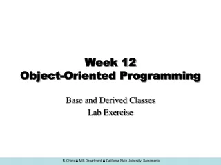 Week 12 Object-Oriented Programming