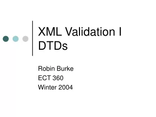 XML Validation I DTDs