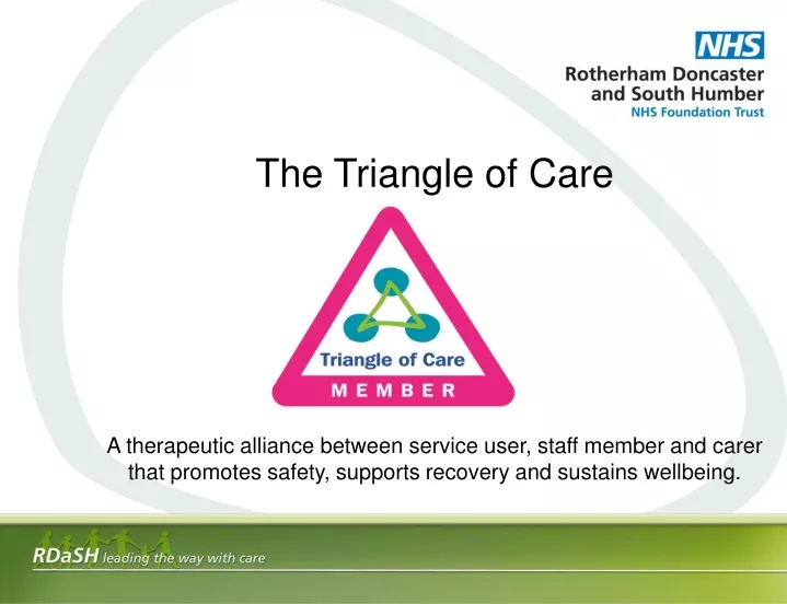 the triangle of care a therapeutic alliance