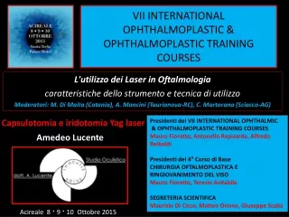 VII INTERNATIONAL OPHTHALMOPLASTIC &amp; OPHTHALMOPLASTIC TRAINING COURSES