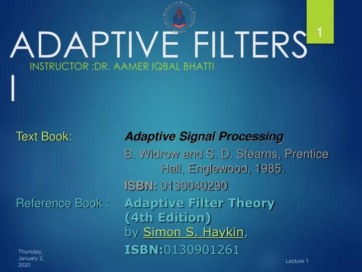 adaptive filters i