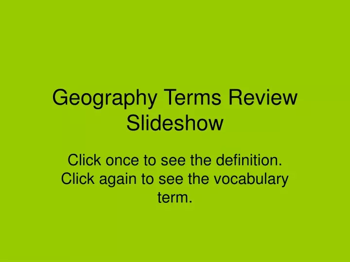 geography terms review slideshow