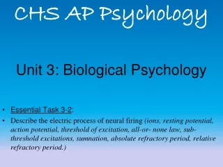 Unit 3: Biological Psychology