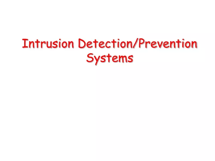 intrusion detection prevention systems