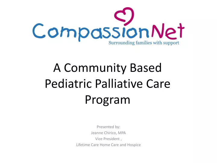 a community based pediatric palliative care program