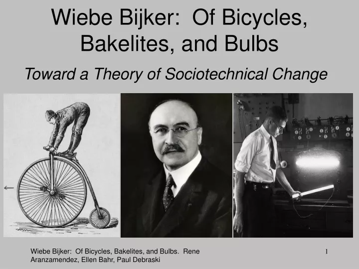wiebe bijker of bicycles bakelites and bulbs