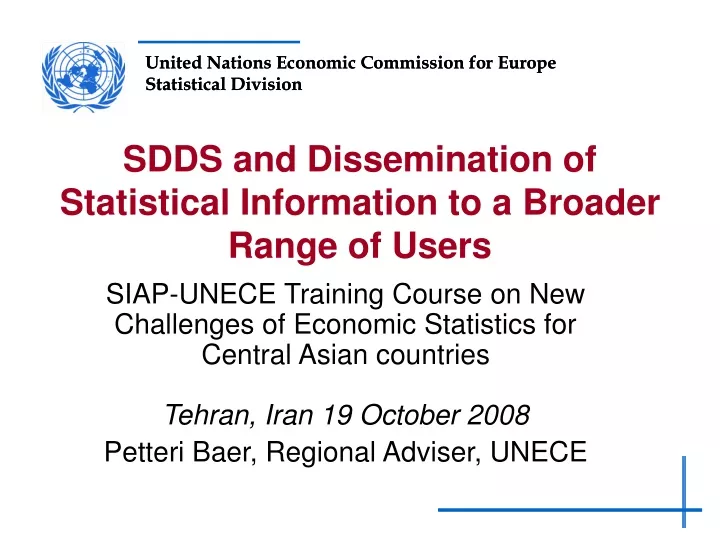 sdds and dissemination of statistical information to a broader range of users
