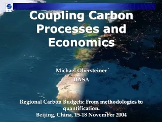 Michael Obersteiner IIASA Regional Carbon Budgets: From methodologies to quantification.