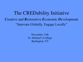 The CREDability Initiative