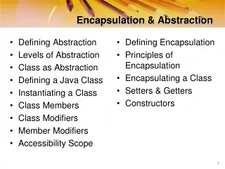 Encapsulation &amp; Abstraction