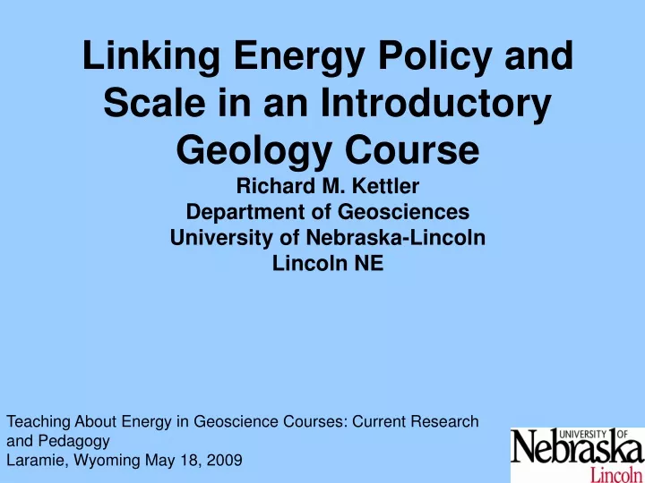 linking energy policy and scale