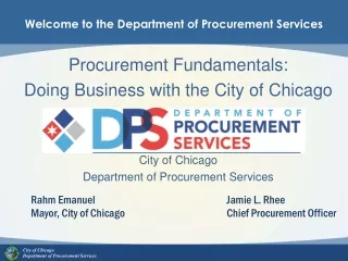 Welcome to the Department of Procurement Services