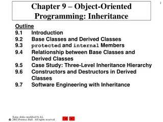 Chapter 9 – Object-Oriented Programming: Inheritance