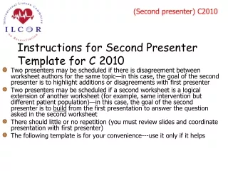 Instructions for Second Presenter Template for C 2010