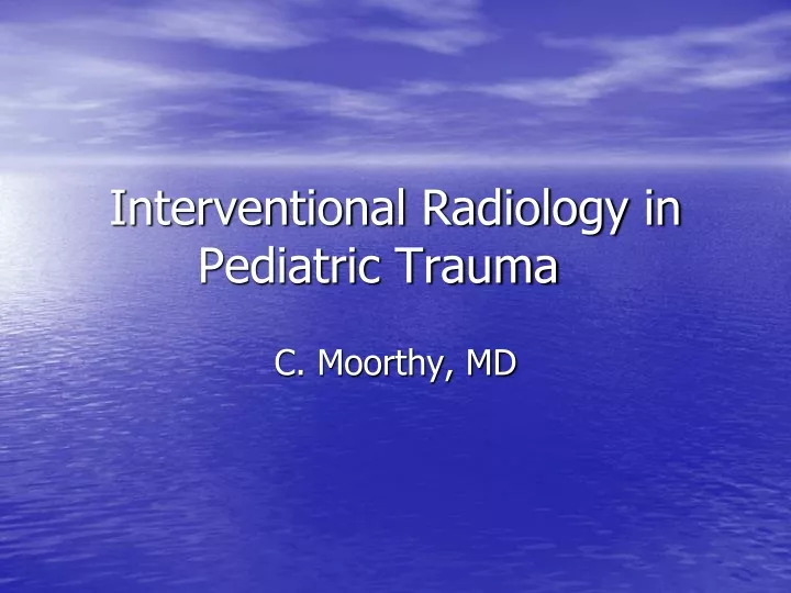 interventional radiology in pediatric trauma