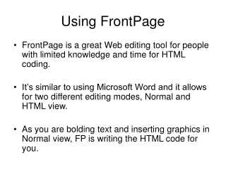 Using FrontPage