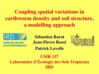 Coupling spatial variations in earthworm density and soil structure,  a modelling approach