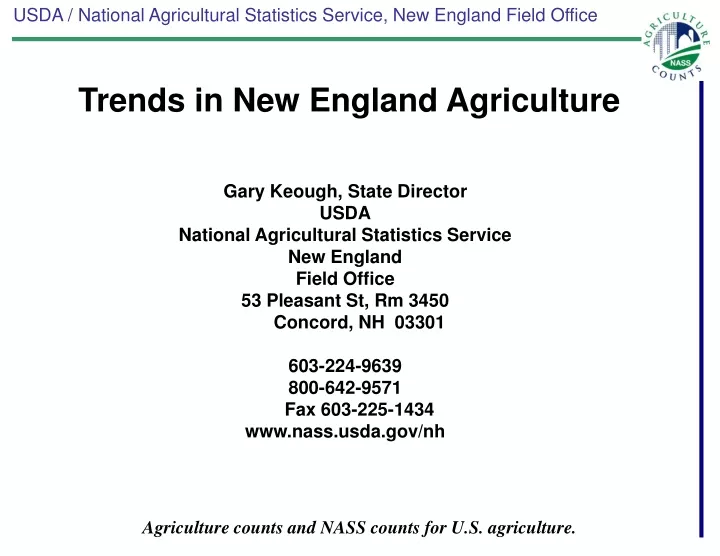 trends in new england agriculture