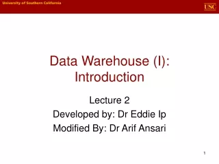 Data Warehouse (I): Introduction