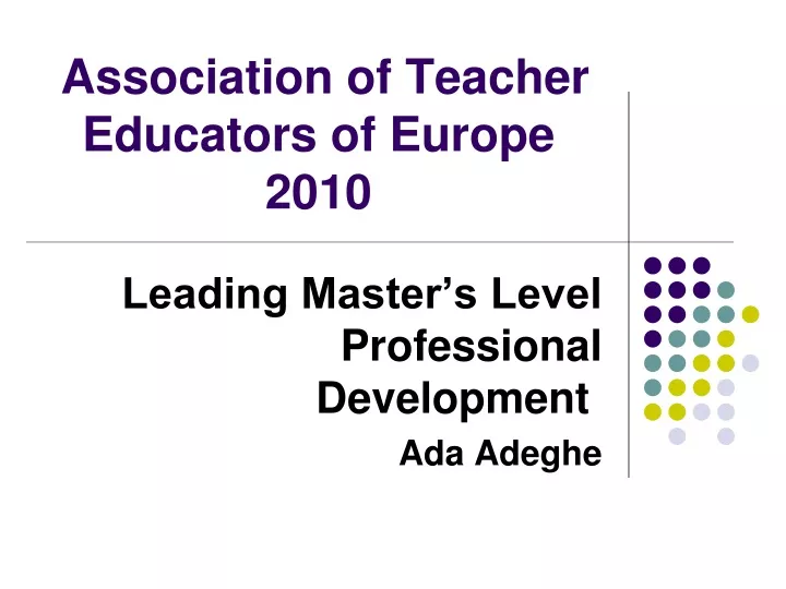 association of teacher educators of europe 2010