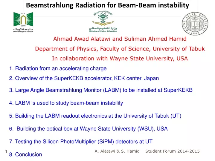 beamstrahlung radiation for beam beam instability