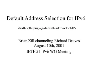Default Address Selection for IPv6