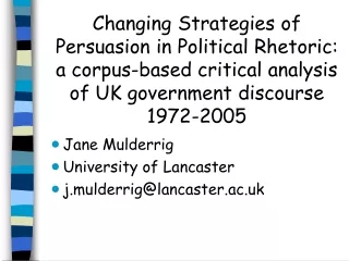 Jane Mulderrig University of Lancaster j.mulderrig@lancaster.ac.uk