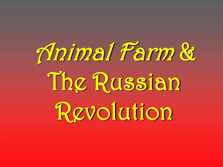 animal farm the russian revolution