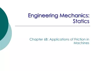 Engineering Mechanics: Statics