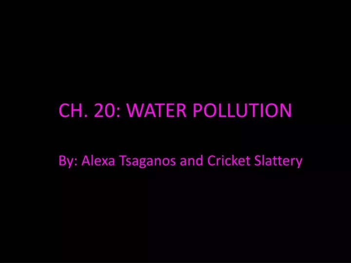 ch 20 water pollution
