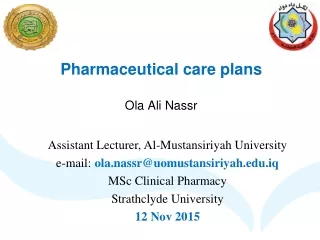 Pharmaceutical care plans Ola Ali Nassr