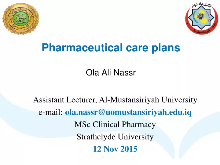 pharmaceutical care plans ola ali nassr