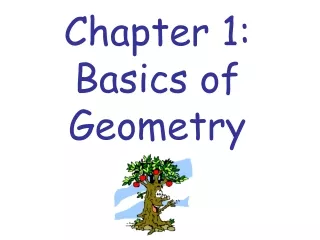 Chapter 1:  Basics of Geometry