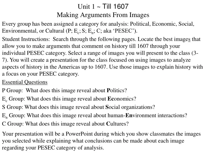unit 1 till 1607 making arguments from images