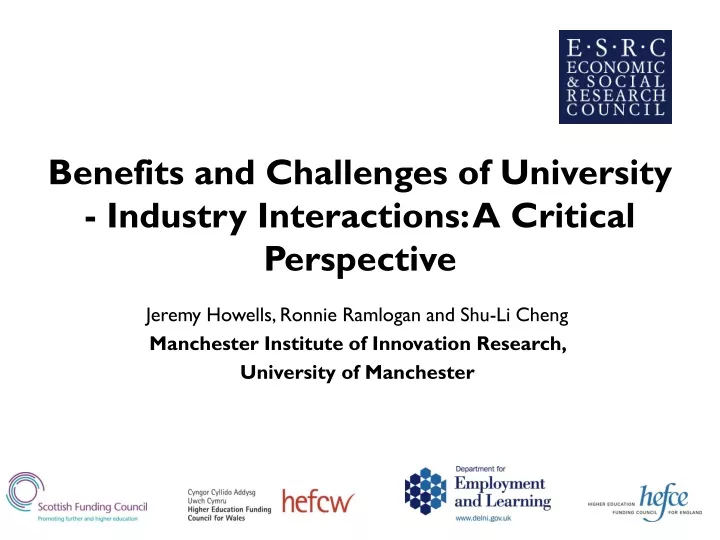 benefits and challenges of university industry interactions a critical perspective