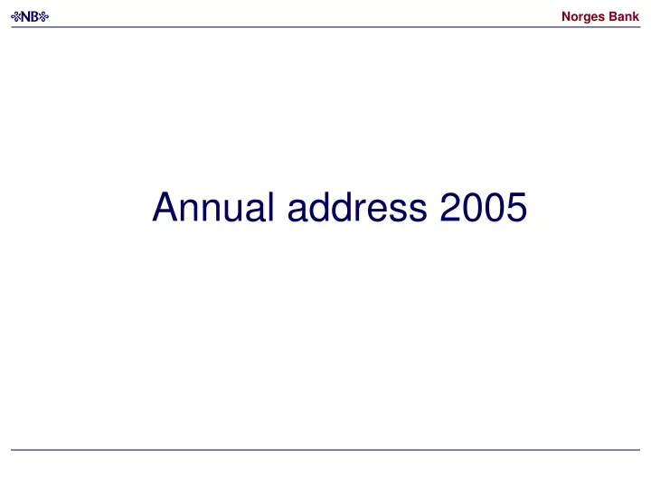 annual address 2005