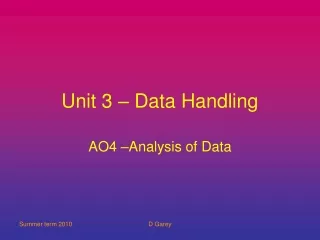 Unit 3 – Data Handling