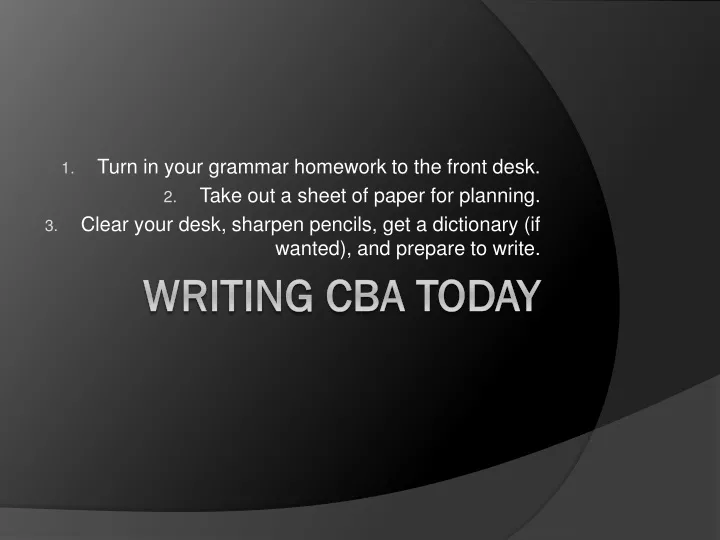 writing cba today