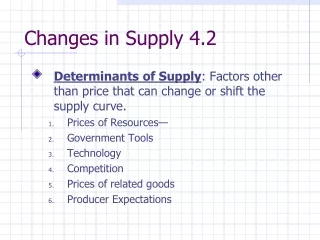 Changes in Supply 4.2