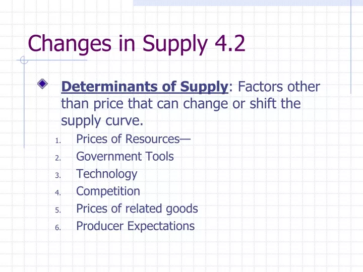 changes in supply 4 2