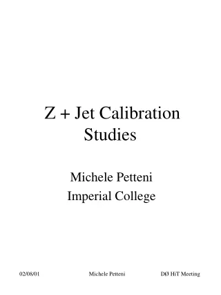 Z + Jet Calibration Studies